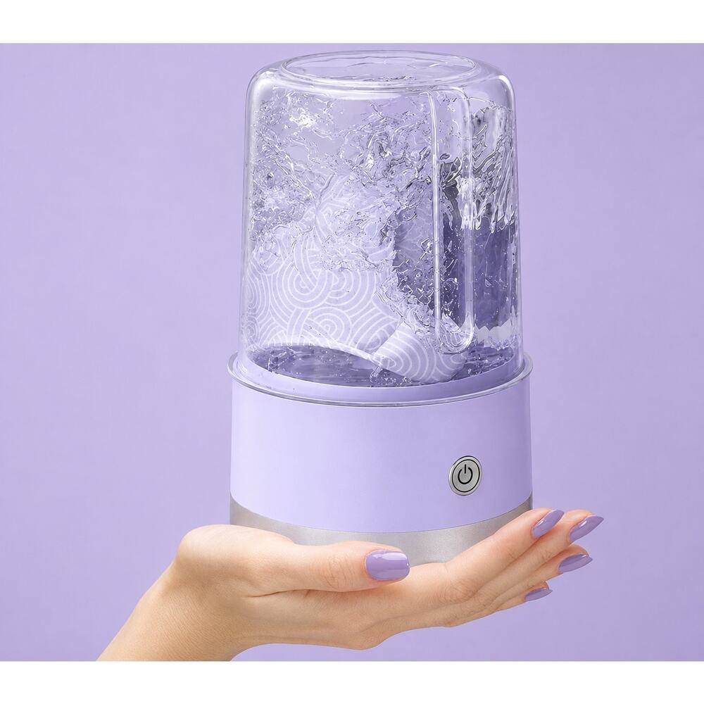 Mini Portable Laundry Cup USB Rechargeable Travel Washer Purple